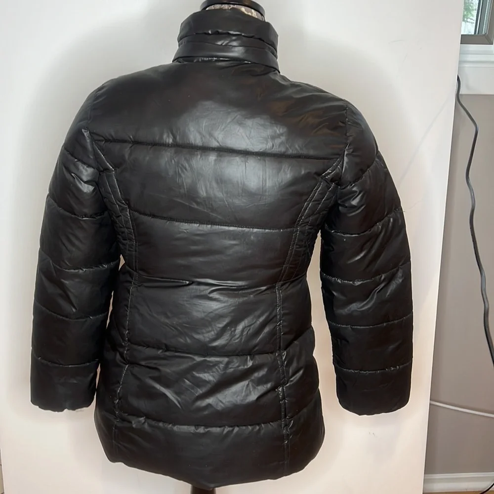 Girls Michael Kors Size 10/12 Black Rose Gold 3/4 Puffer Coat Jacket